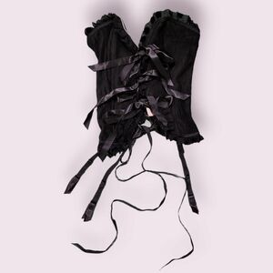 Victoria's Secret NWT Sexy Little Things Black Ribbon Bow Corset Top Bustier